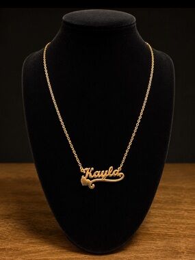 Gold Personalized 'Kayla' Script Name Necklace - Women Jewelry